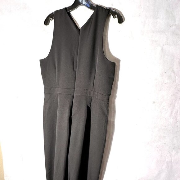 Sam Edelman Size 12 Black Sleeveless Long Formal Romper Pants Jumpsuit - Picture 3 of 11